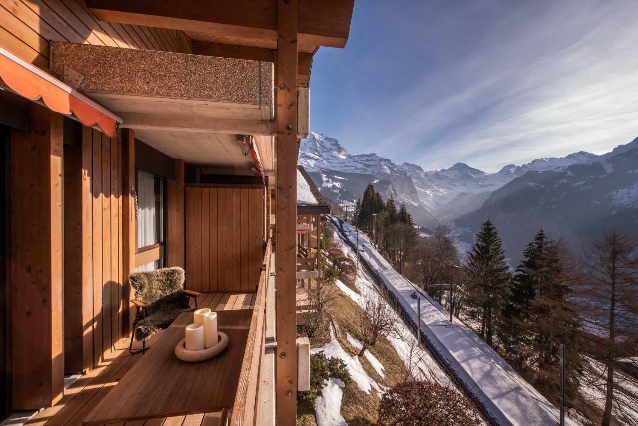 Chalet Primula Penthouse Wengen Extérieur photo