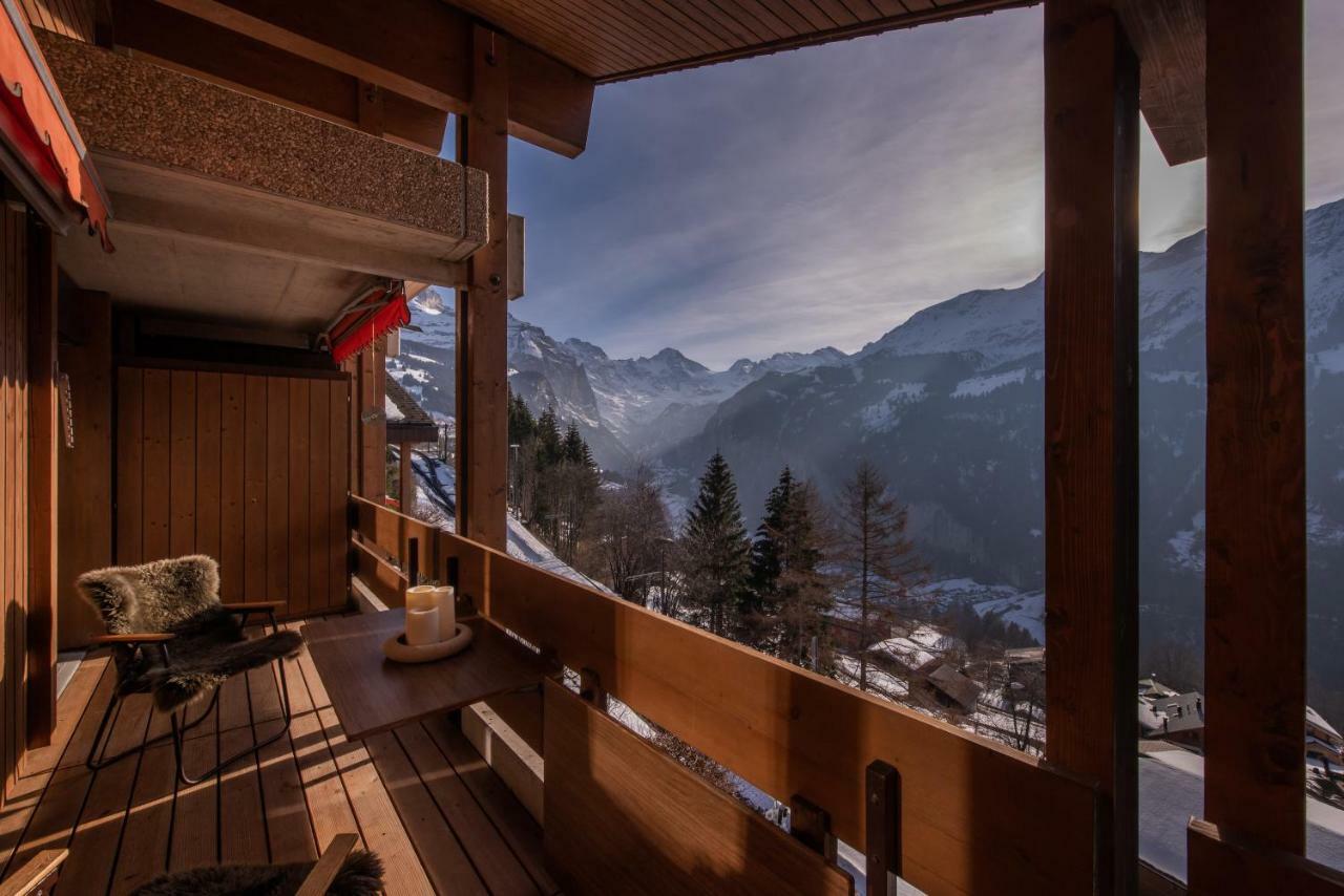 Chalet Primula Penthouse Wengen Extérieur photo